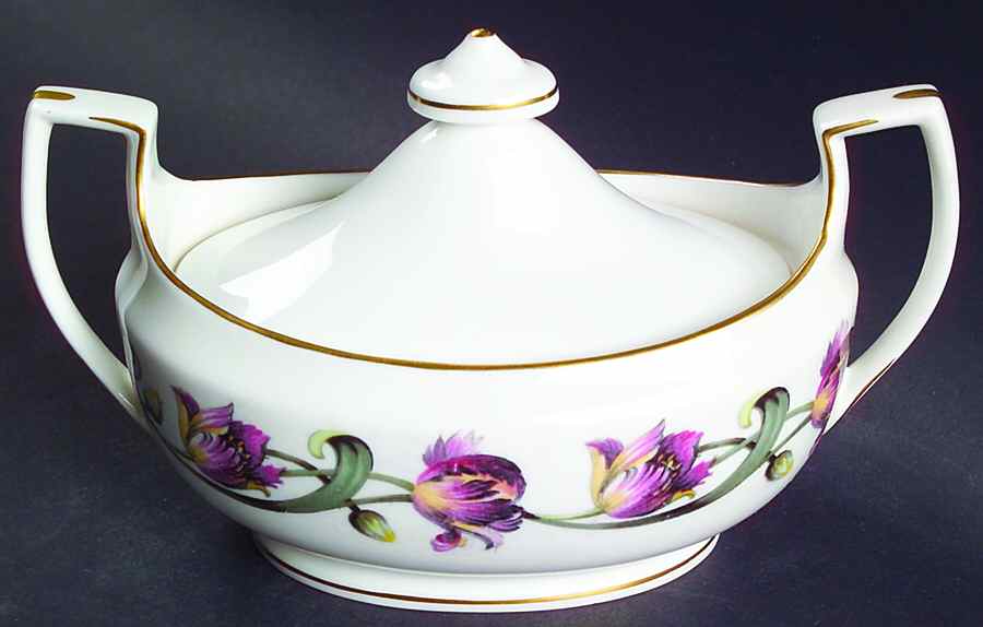 Tulip Sugar Bowl & Lid by Royal Worcester-1