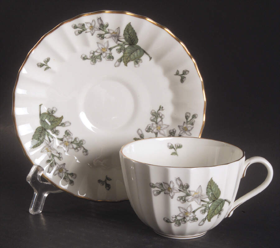 Valencia Flat Cup & Saucer Set by Royal Worcester-1