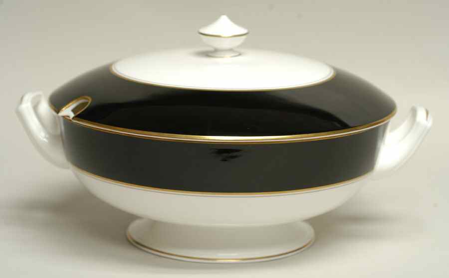 Ventura Black Tureen &  Lid by Royal Worcester-1