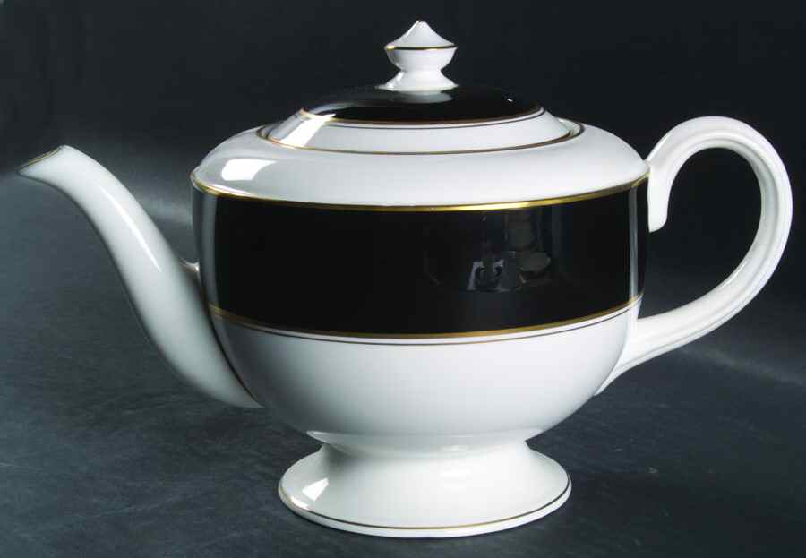 Ventura Black Teapot & Lid by Royal Worcester-1