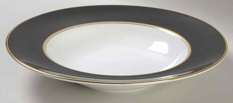 Ventura Black Large Rim Soup Bowl by Royal Worcester-1