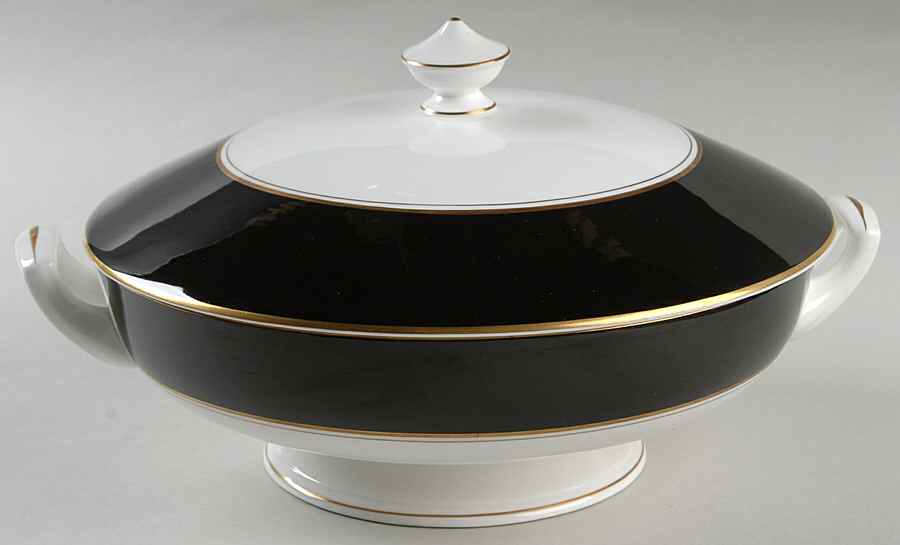 Ventura Black Round Covered Vegetable by Royal Worcester-1