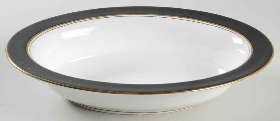 Ventura Black 10" Oval Vegetable Bowl by Royal Worcester-1
