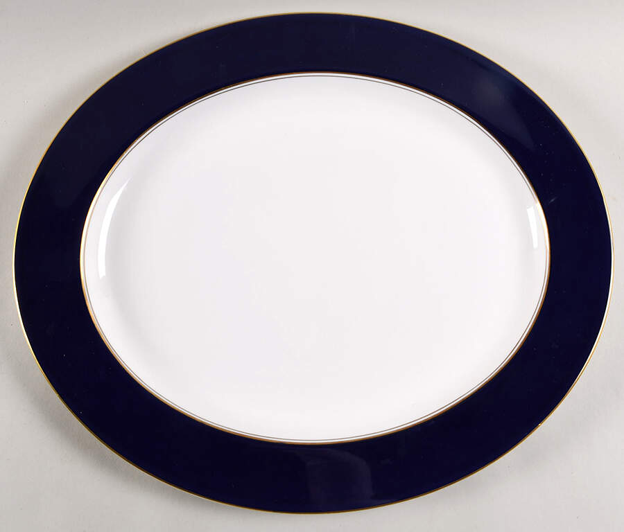 Ventura Cobalt Blue 16" Oval Serving Platter by Royal Worcester-1