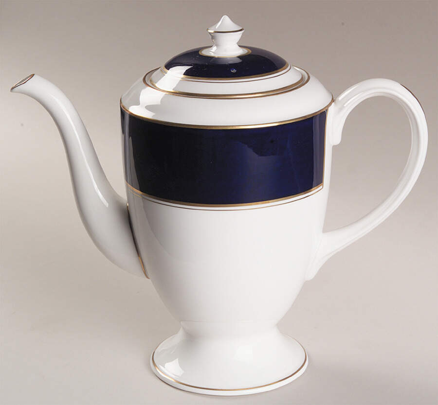 Ventura Cobalt Blue Coffee Pot & Lid by Royal Worcester-1