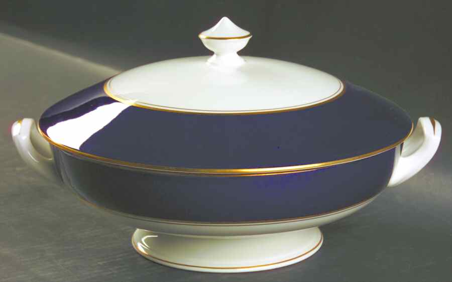 Ventura Cobalt Blue Round Covered Vegetable by Royal Worcester-1