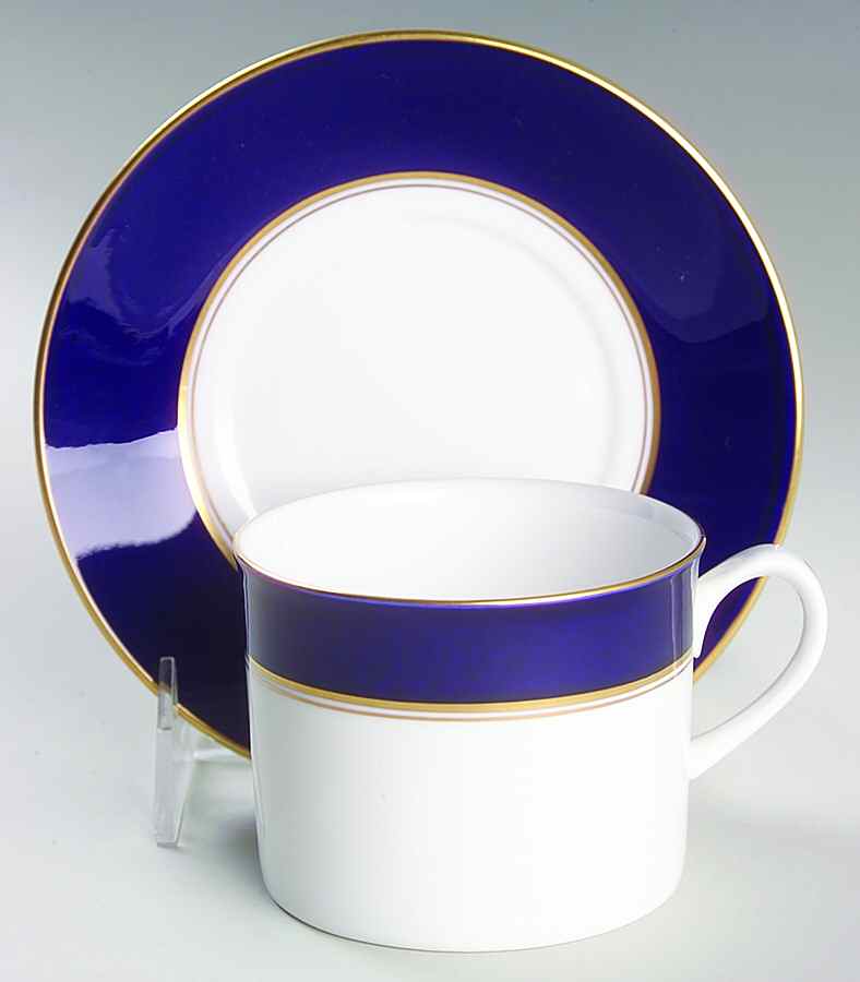 Ventura Cobalt Blue Flat Cup & Saucer Set by Royal Worcester-1