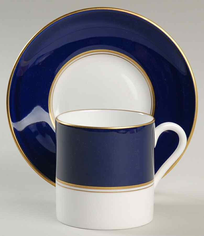 Ventura Cobalt Blue Flat Demitasse Cup & Saucer Set by Royal Worcester-1