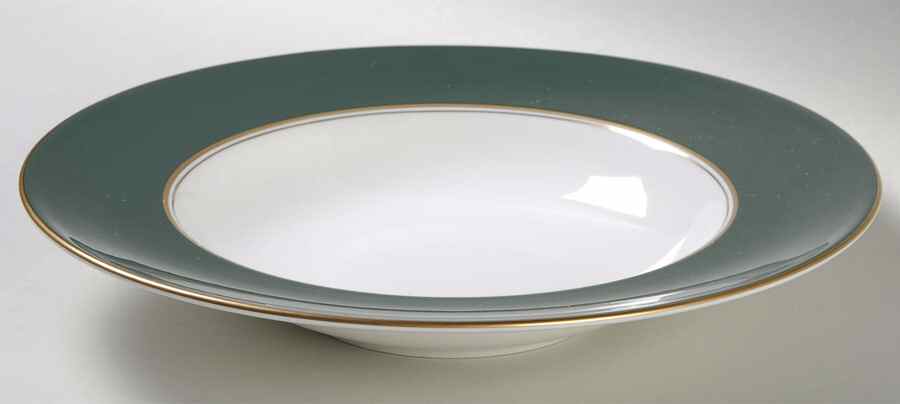 Ventura Dark Green Large Rim Soup Bowl by Royal Worcester-1