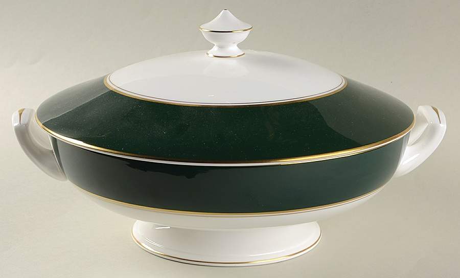 Ventura Dark Green Round Covered Vegetable by Royal Worcester-1