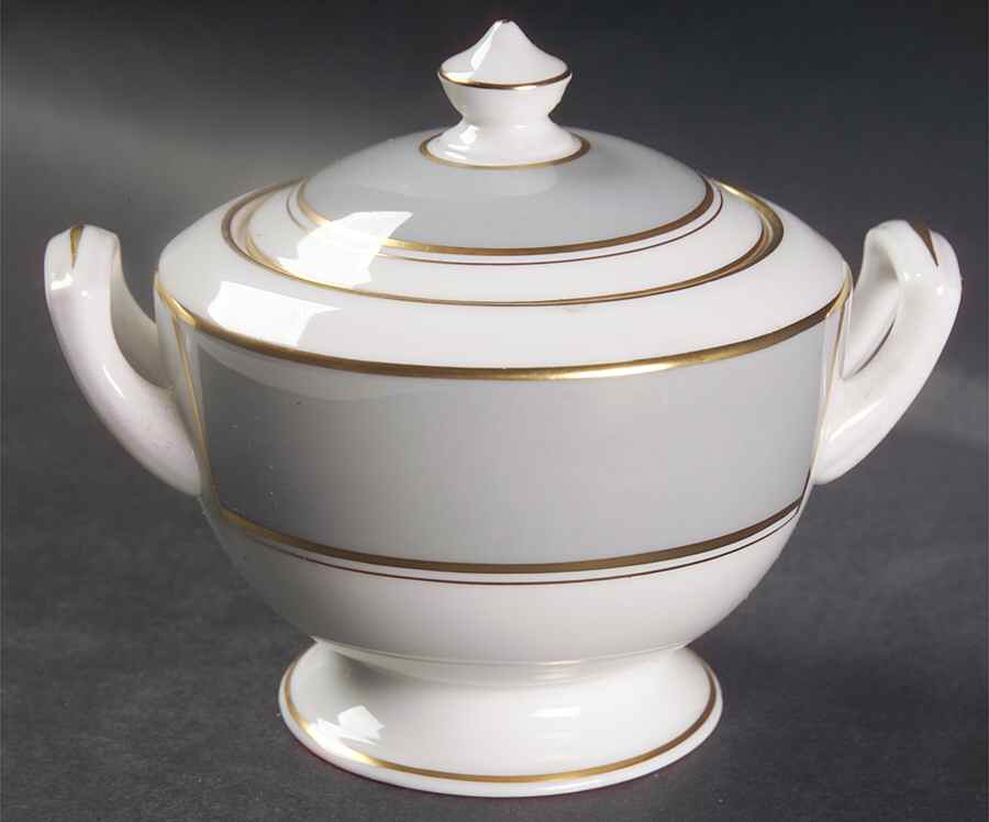 Ventura Grey Sugar Bowl & Lid by Royal Worcester-1