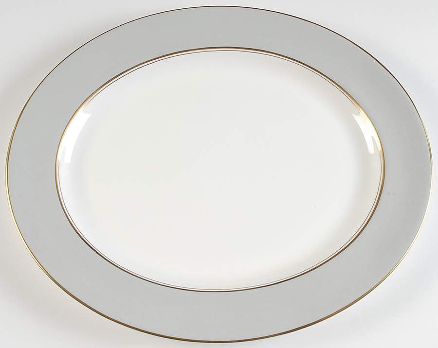 Ventura Grey 15" Oval Serving Platter by Royal Worcester-1