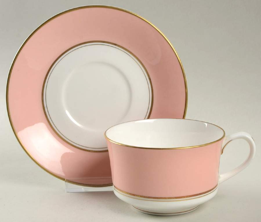 Ventura Rose Flat Cup & Saucer Set by Royal Worcester-1