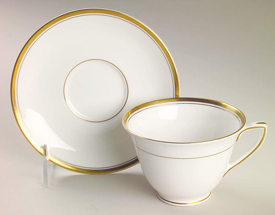Viceroy (Gold Trim) Footed Cup & Saucer Set by Royal Worcester-1