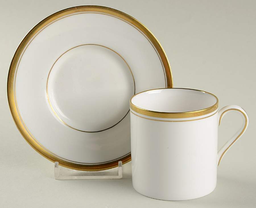 Viceroy (Gold Trim) Flat Demitasse Cup & Saucer Set by Royal Worcester-1