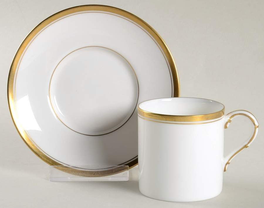 Viceroy (Gold Trim) Flat Demitasse Cup & Saucer Set by Royal Worcester-1