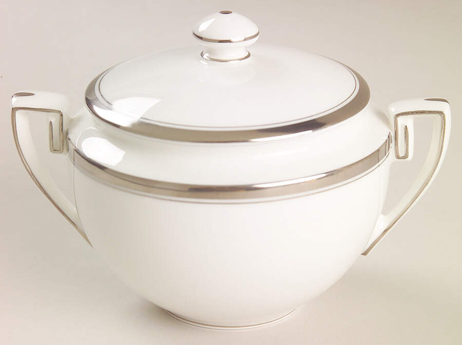 Viceroy (Platinum Trim) Sugar Bowl & Lid by Royal Worcester-1