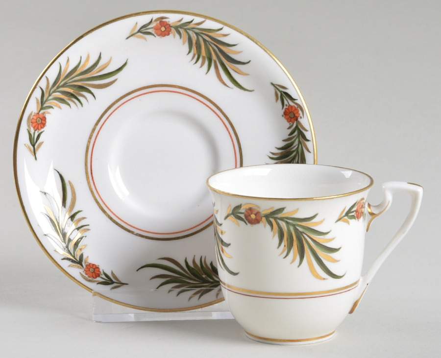 Victoria Flat Demitasse Cup & Saucer Set by Royal Worcester-1