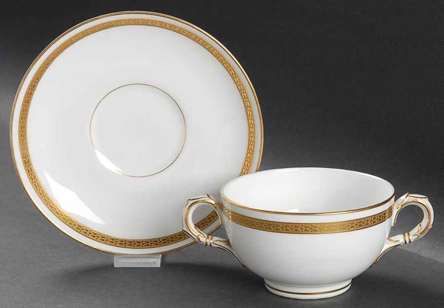 The Vigornia Footed Bouillon Cup & Saucer by Royal Worcester-1