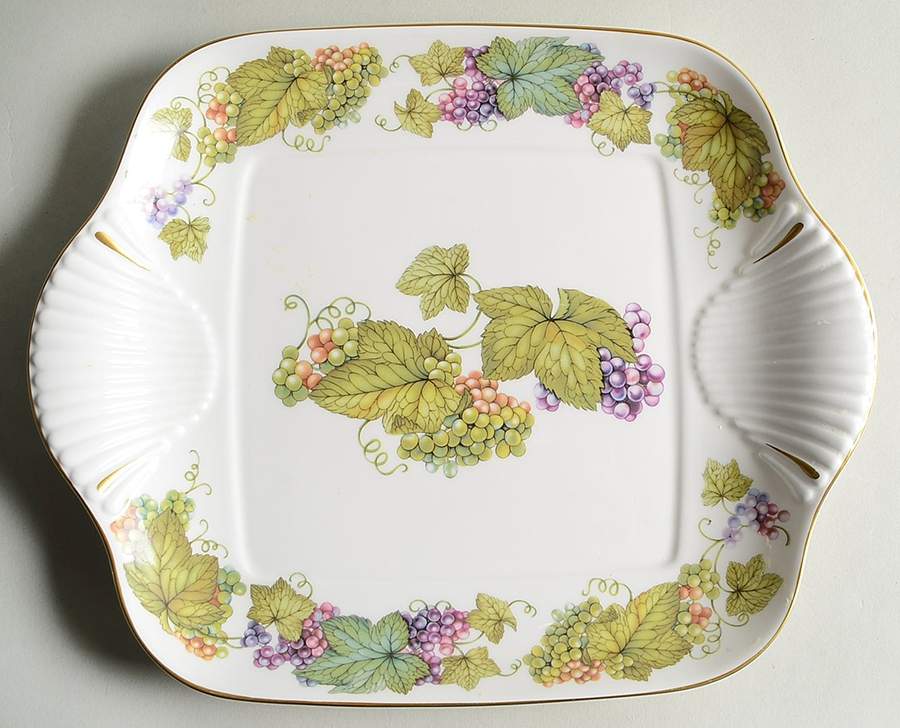 Vine Harvest Square Handled Cake Plate by Royal Worcester-1