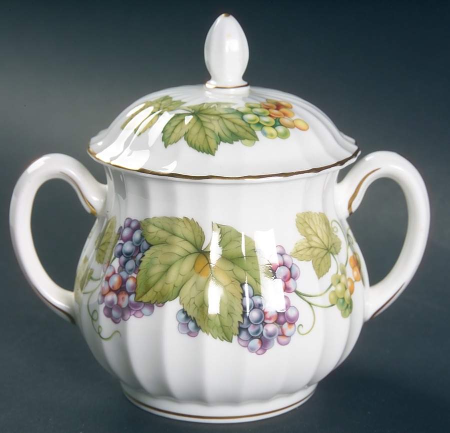 Vine Harvest Sugar Bowl & Lid by Royal Worcester-1