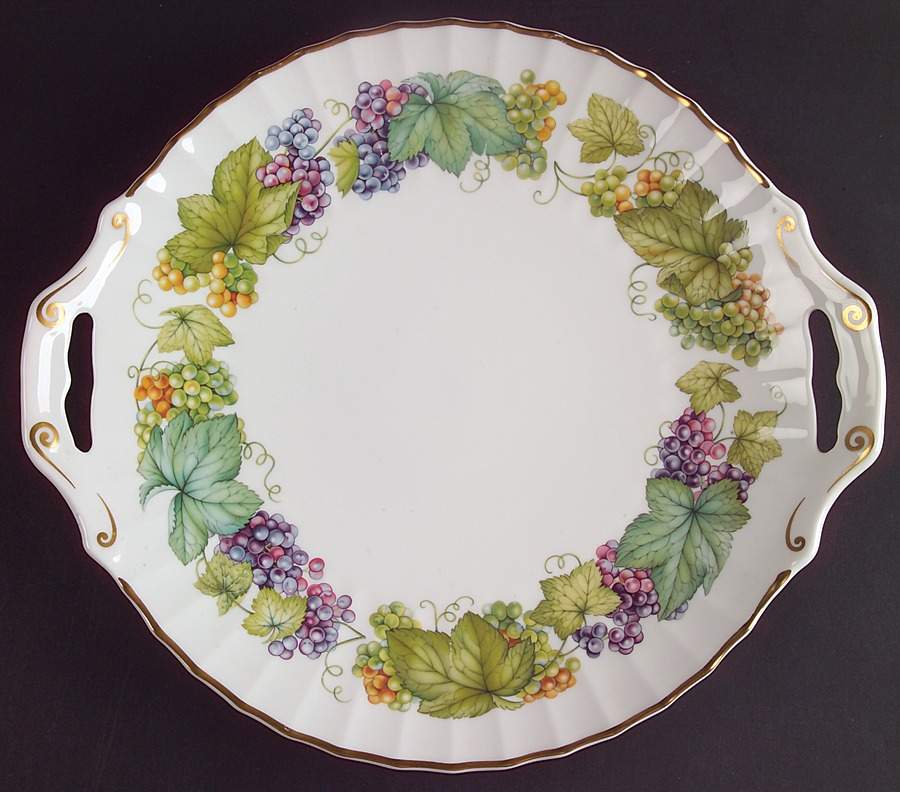 Vine Harvest Handled Cake Plate by Royal Worcester-1