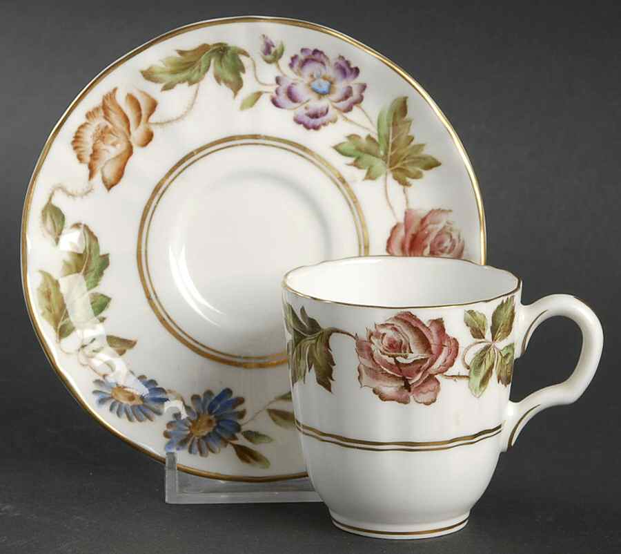 Virginia Flat Demitasse Cup & Saucer Set by Royal Worcester-1