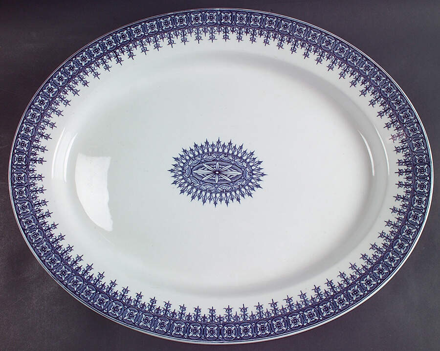 W2088 (No Trim) 17" Oval Serving Platter by Royal Worcester-1