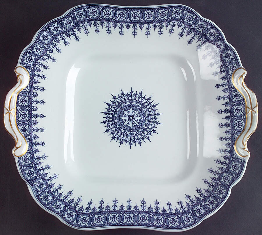 W2088 (No Trim) Square Handled Cake Plate by Royal Worcester-1