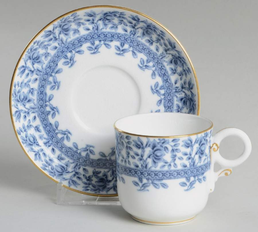 W3842 Flat Demitasse Cup & Saucer Set by Royal Worcester-1