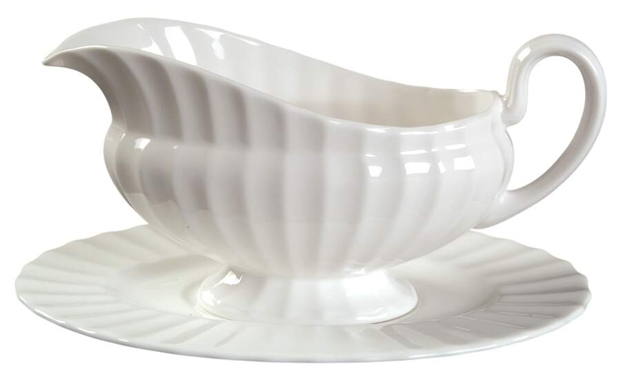 Warmstry White Gravy Boat & Underplate by Royal Worcester-1