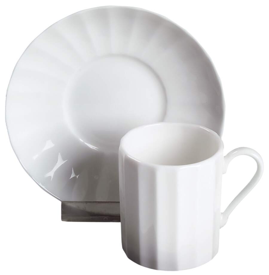 Warmstry White Flat Demitasse Cup & Saucer Set by Royal Worcester-1