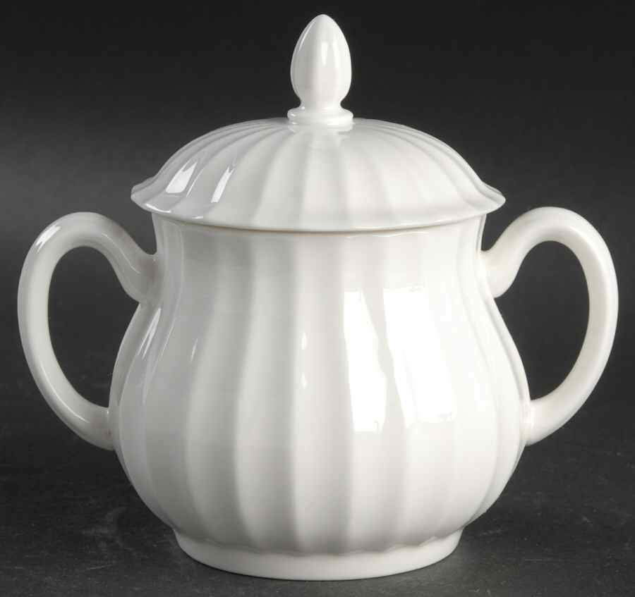 Warmstry White Sugar Bowl & Lid by Royal Worcester-1