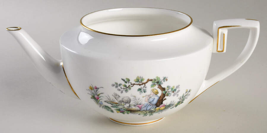 Watteau Teapot No Lid by Royal Worcester-1