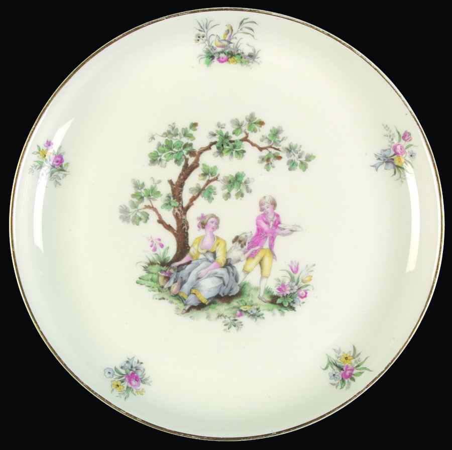 Watteau Coupe Luncheon Plate by Royal Worcester-1