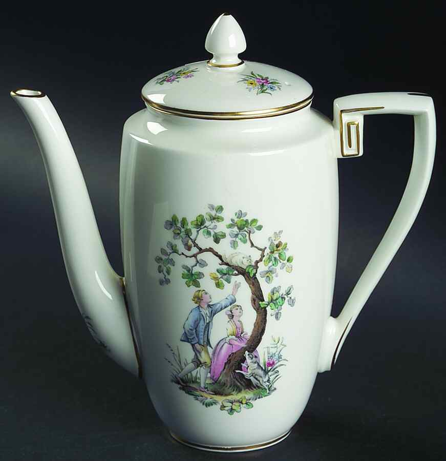 Watteau Mini Coffee Pot & Lid by Royal Worcester-1