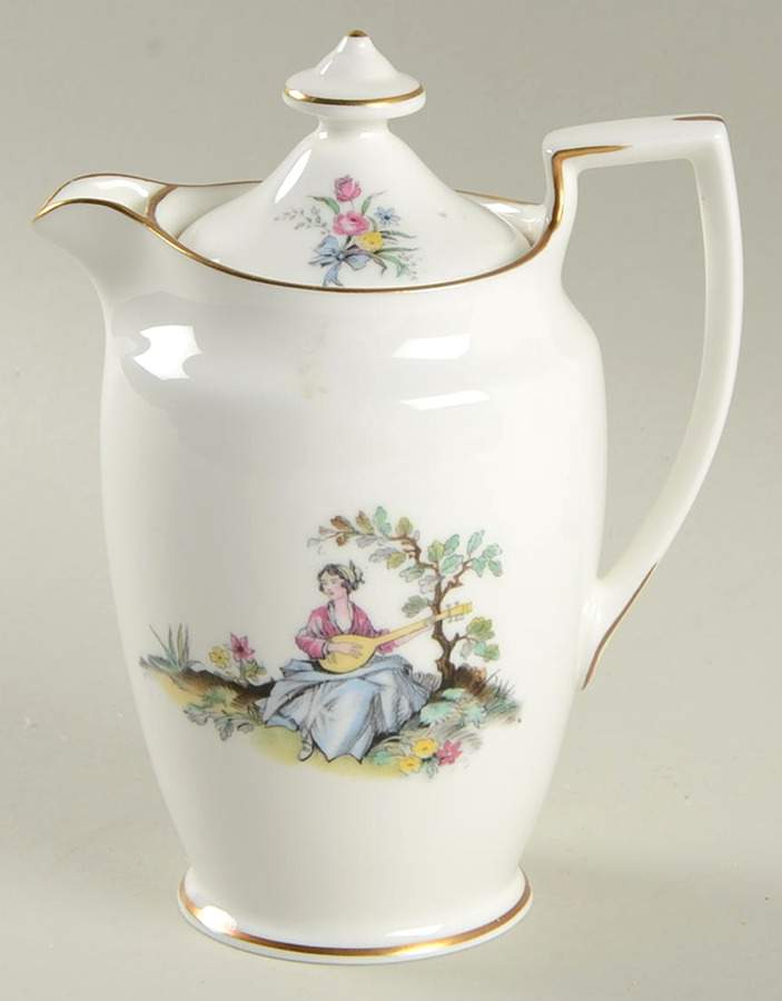 Watteau Large Syrup with Lid by Royal Worcester-1