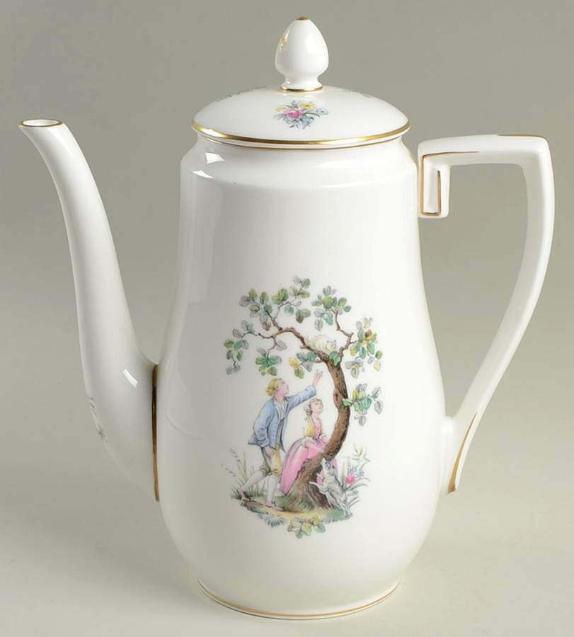 Watteau Coffee Pot & Lid by Royal Worcester-1