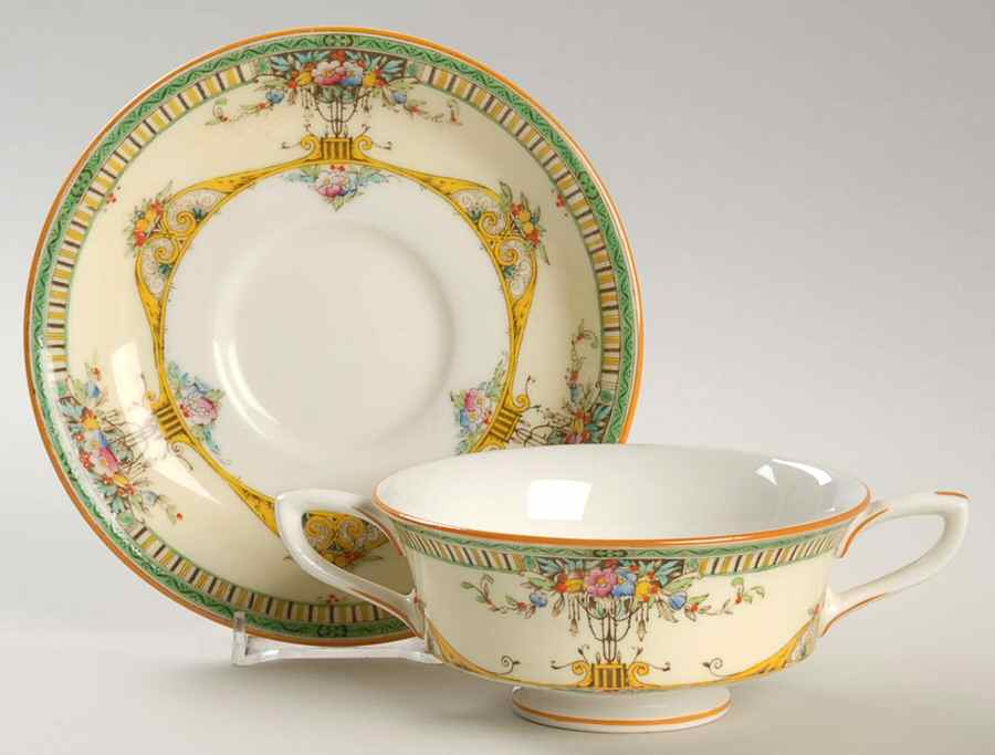 Wentworth Footed Cream Soup Bowl & Saucer Set by Royal Worcester-1