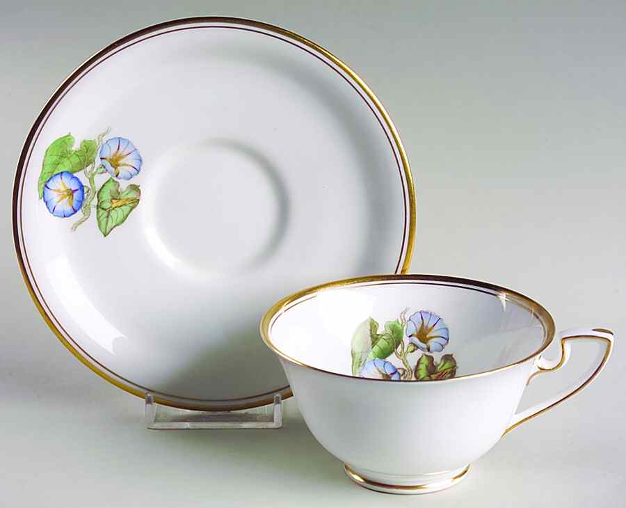 Williamson Flower Footed Cup & Saucer Set by Royal Worcester-1