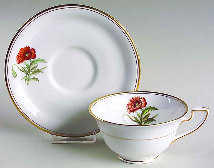 Williamson Flower Footed Cup & Saucer Set by Royal Worcester-1
