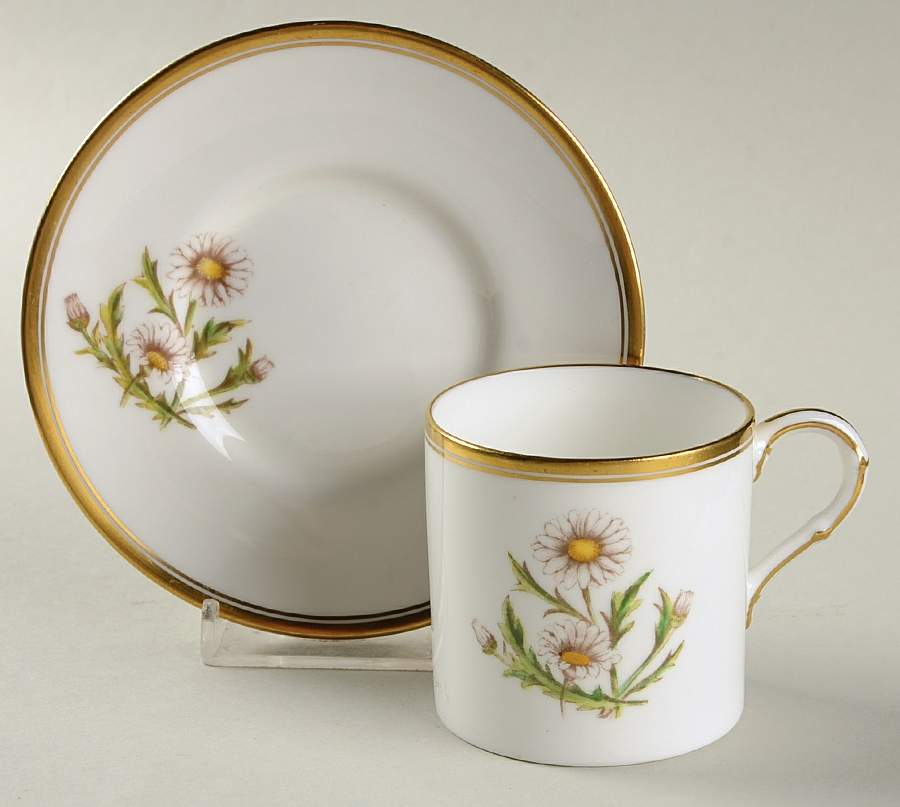 Williamson Flower Flat Demitasse Cup & Saucer Set by Royal Worcester-1