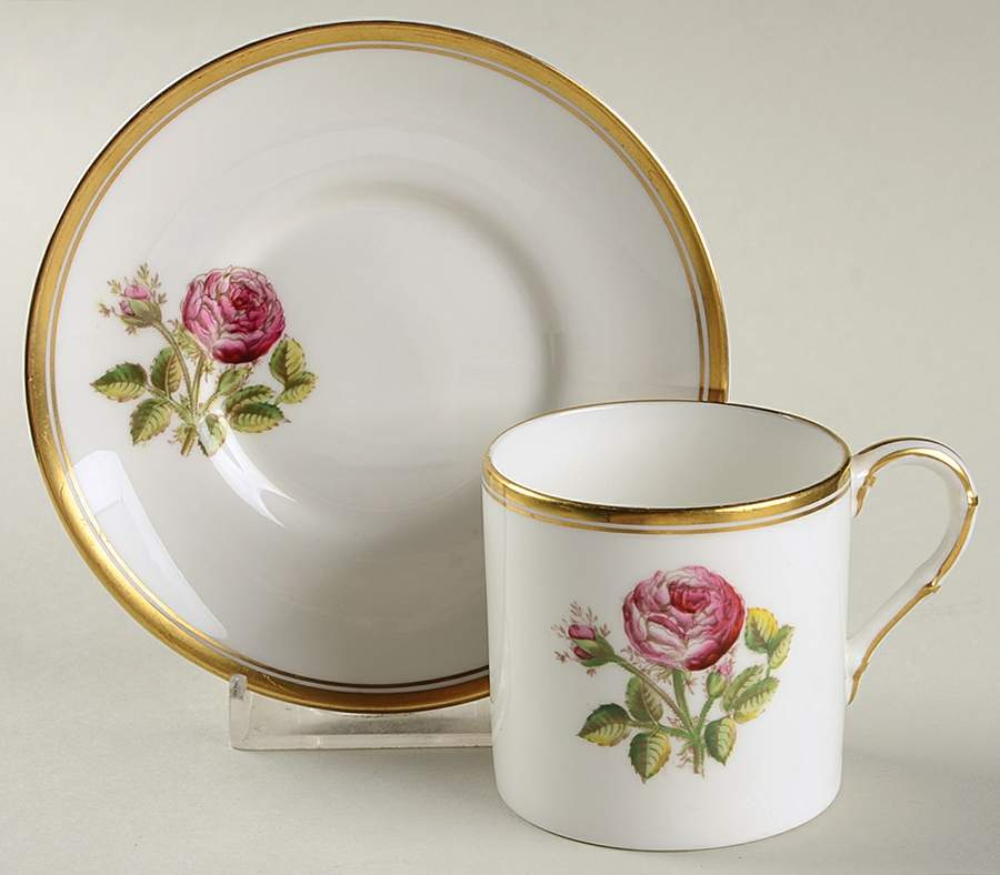 Williamson Flower Flat Demitasse Cup & Saucer Set by Royal Worcester-1