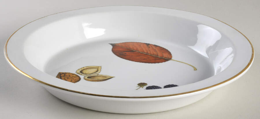 Wild Harvest (Gold Trim) 10" Pie Baking Plate by Royal Worcester-1
