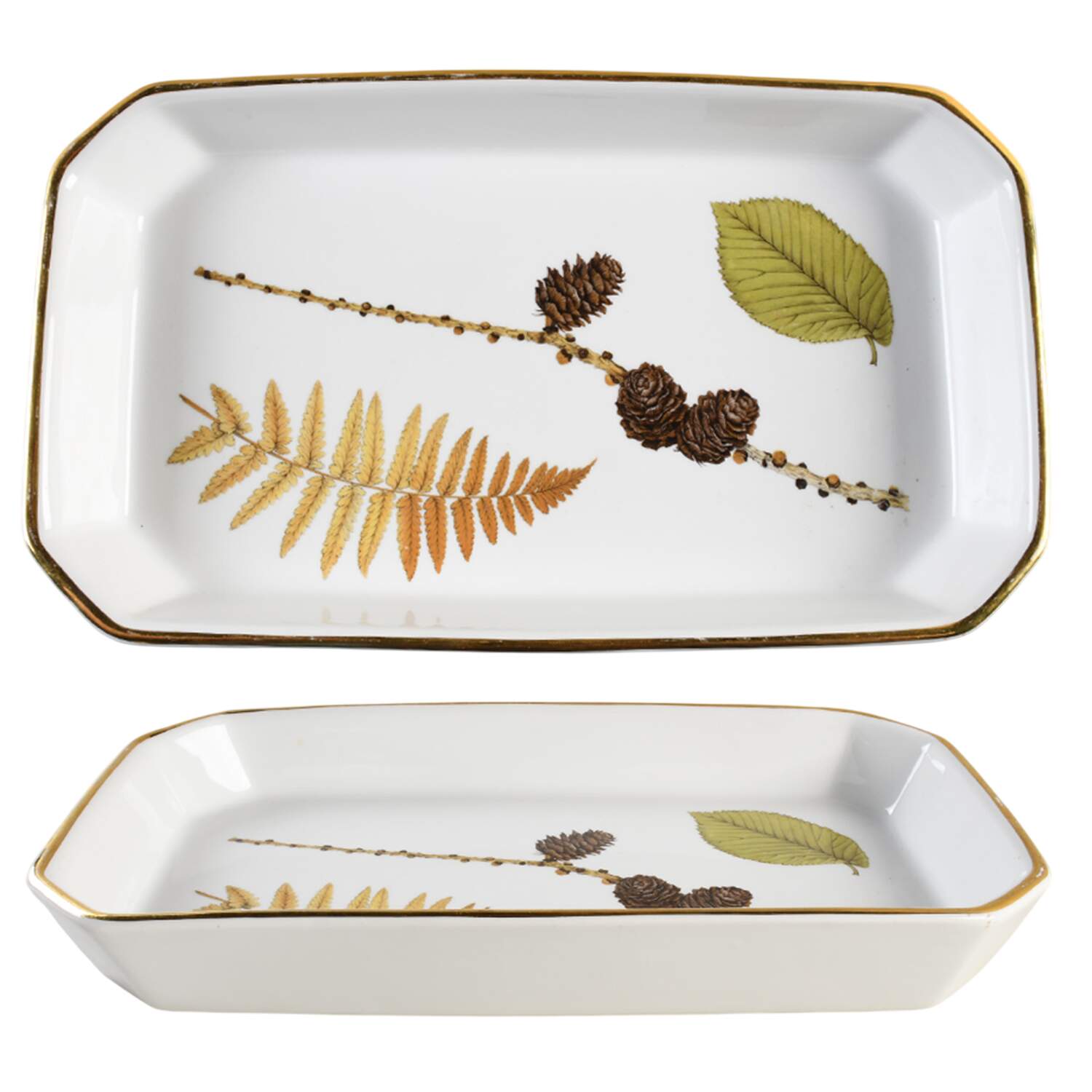 Wild Harvest (Gold Trim) 13"  Rectangular Baker by Royal Worcester-1