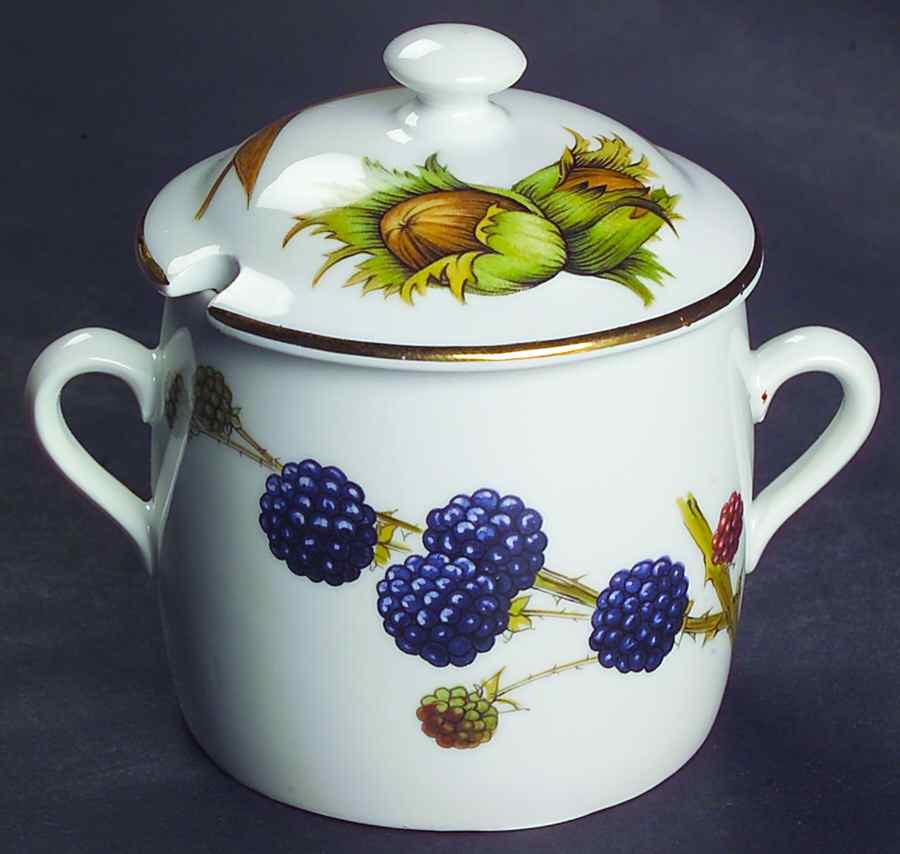 Wild Harvest (Gold Trim) Jam/Jelly & Lid by Royal Worcester-1