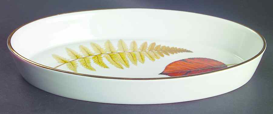 Wild Harvest (Gold Trim) 12'' Oval Baker by Royal Worcester-1