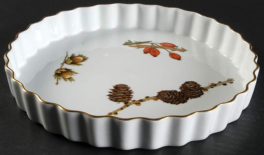 Wild Harvest (Gold Trim) 10" Quiche by Royal Worcester-1