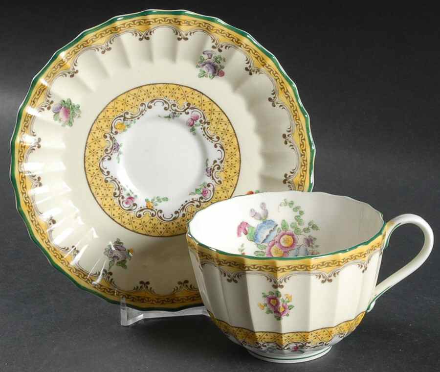Willoughby Flat Cup & Saucer Set by Royal Worcester-1