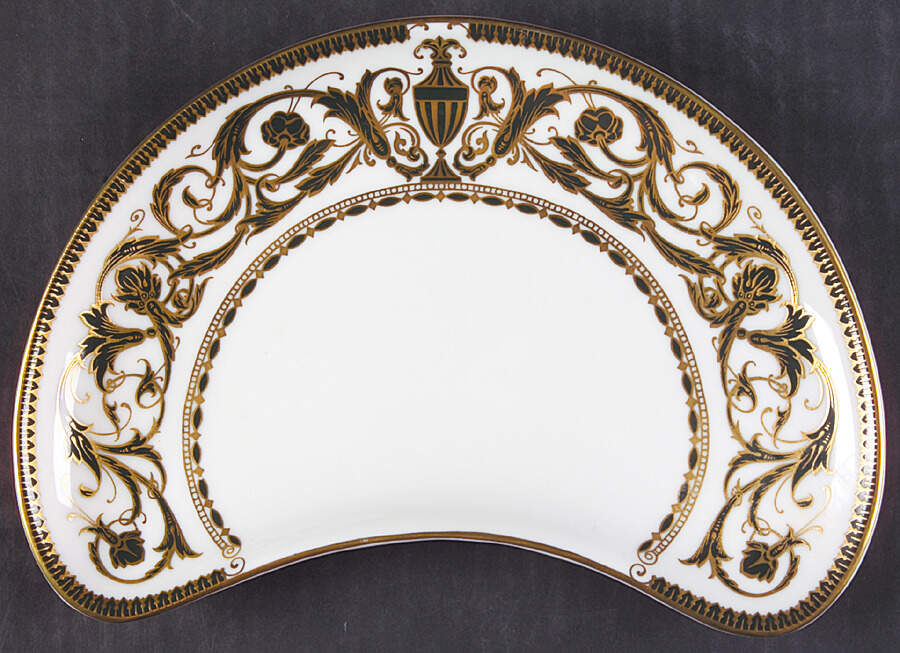 Windsor (Newer, Gold Trim) Crescent Salad Plate by Royal Worcester-1